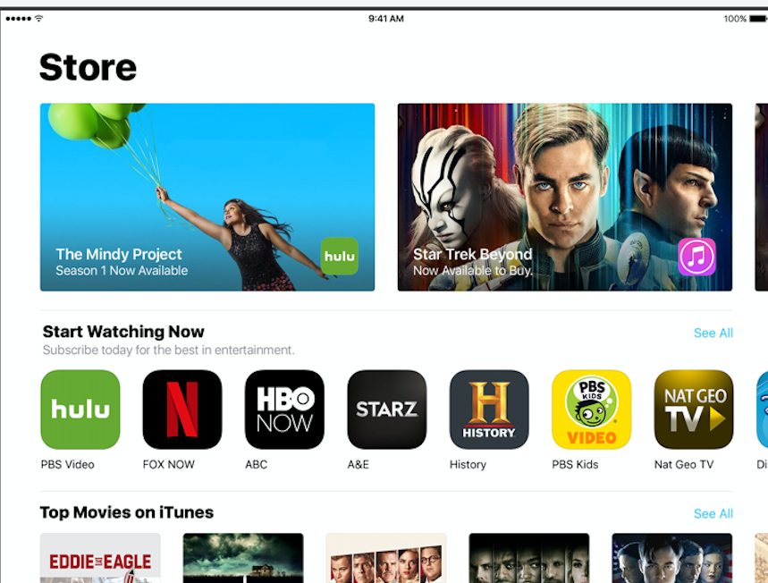 Store tab on iPad