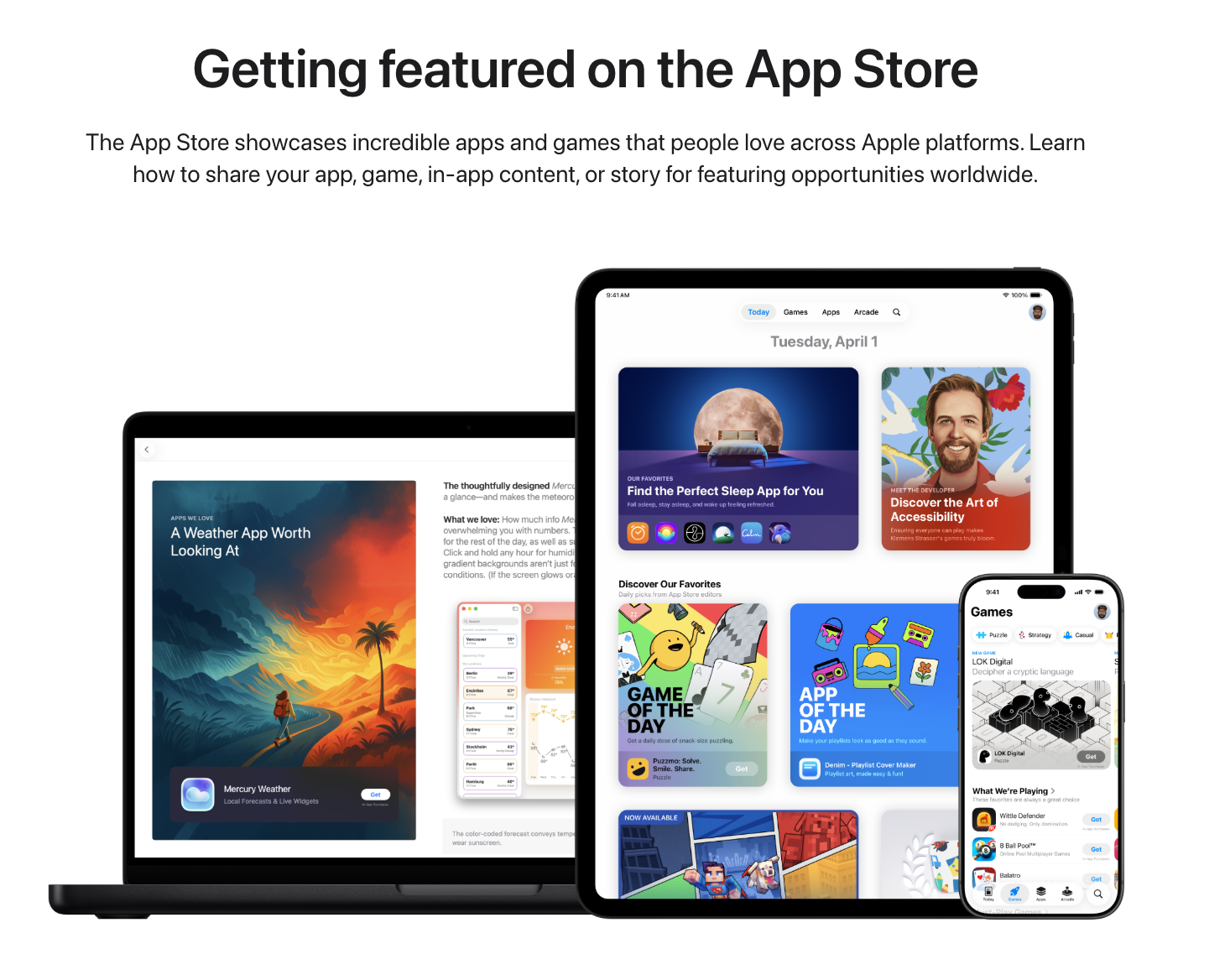 Getting featured on the App Store — App Store editorial across Mac, iPad, and iPhone